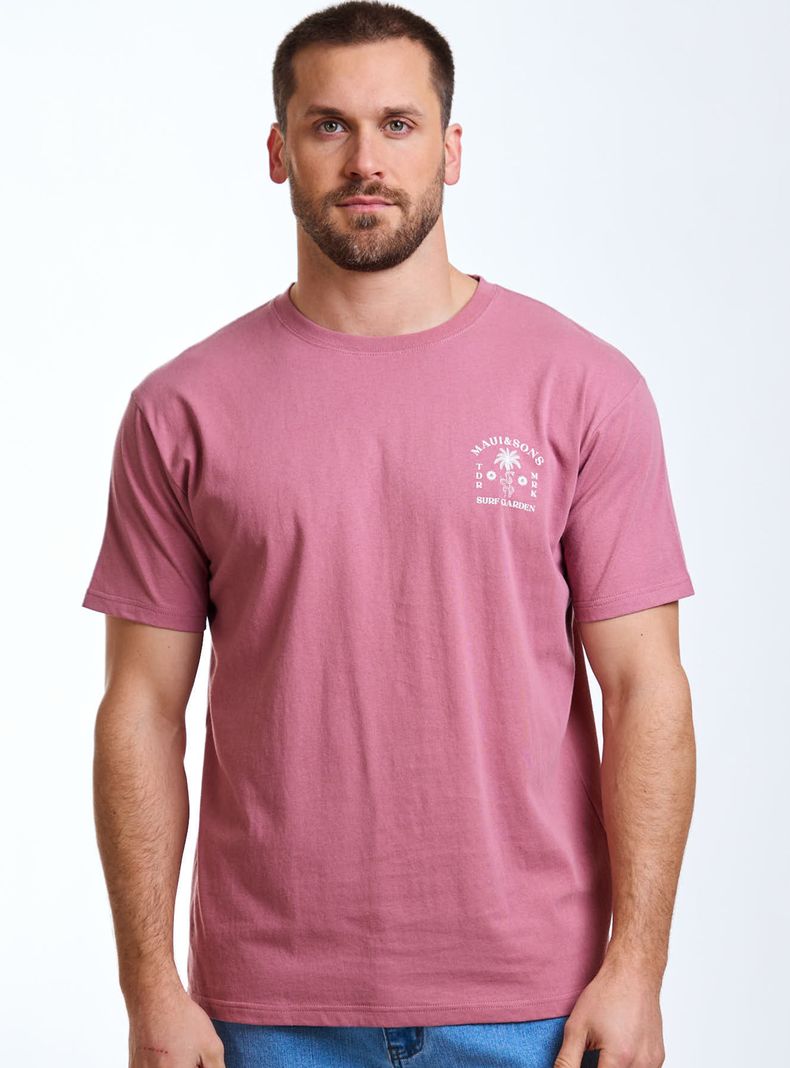 Polera Manga Corta Estampado Surf Garden