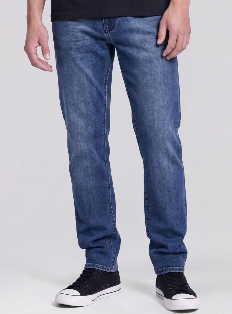 Jeans Tiro Medio Slim Fit con Bolsillos