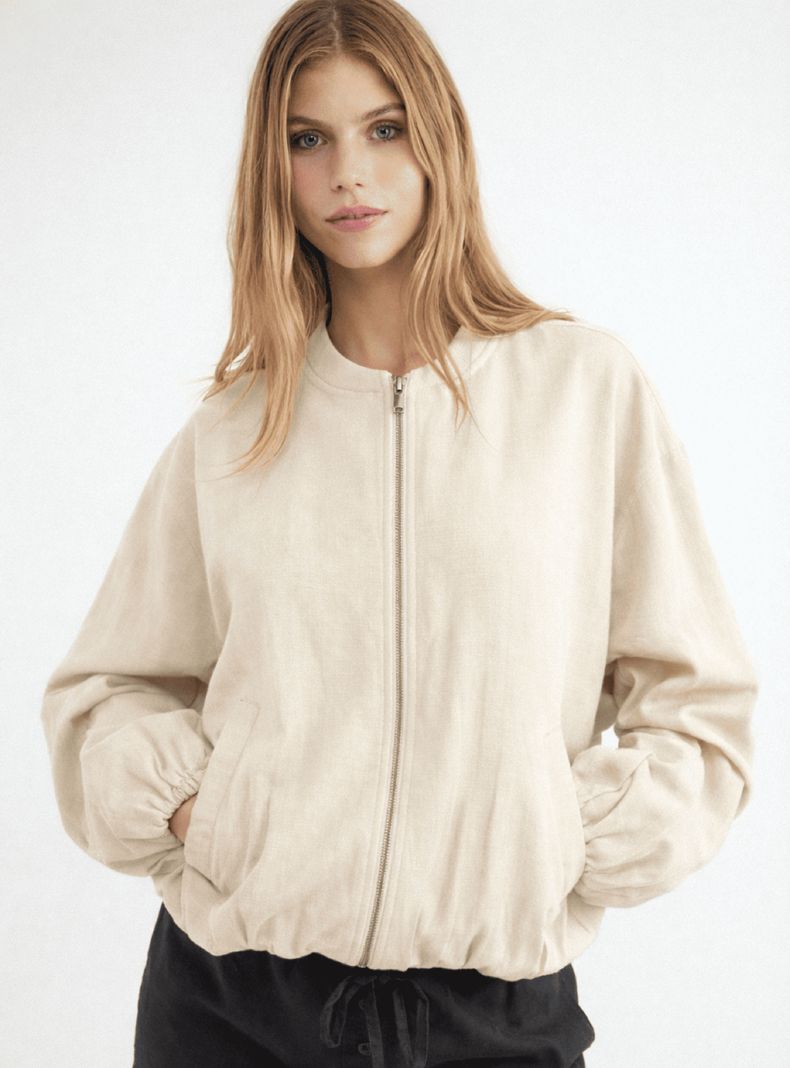 Chaqueta Rustic Bomber Natural