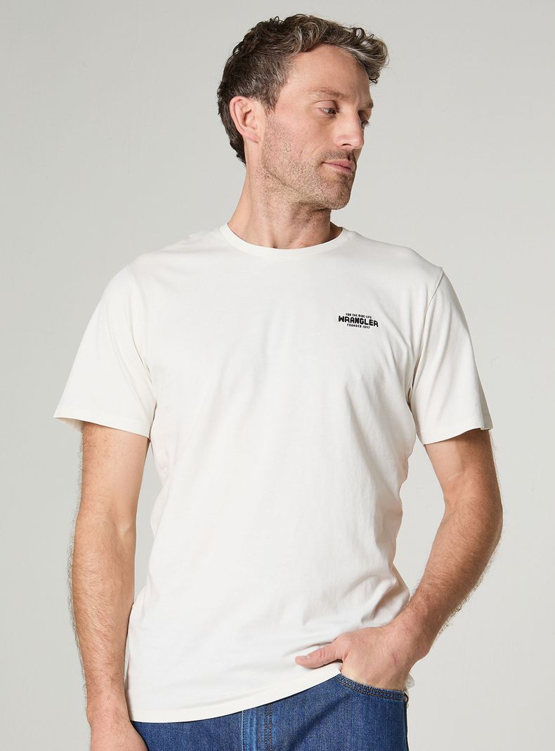 Polera Lisa con Logo Algodón Manga Corta