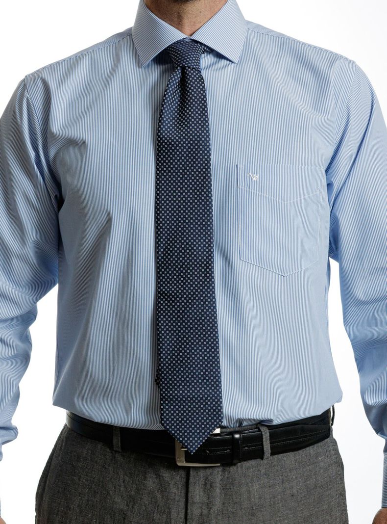 Camisa Regular Fit Cuello Nova Manga Larga