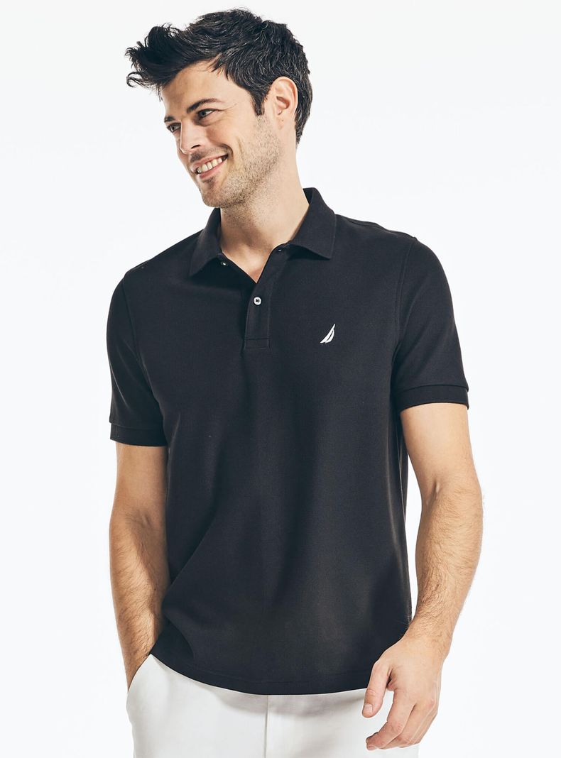 Polera Cuello Camisero Manga Corta