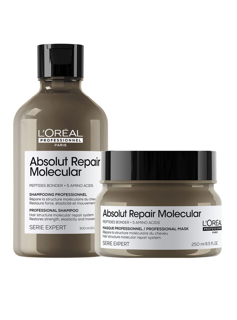 Set Profesional Reparación Molecular Shampoo 300 ml + Máscara Absolut Repair Molecular 250 ml