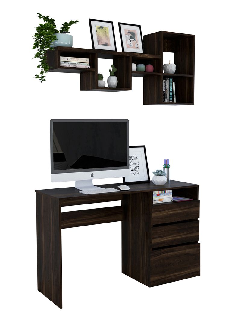 Combo: TuHome Escritorio Office 7 + Repisa Wall 1A TuHome-0