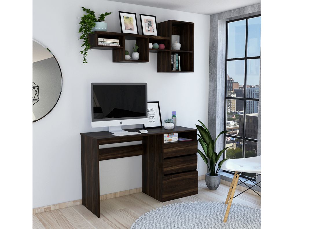 Combo: TuHome Escritorio Office 7 + Repisa Wall 1A TuHome-1
