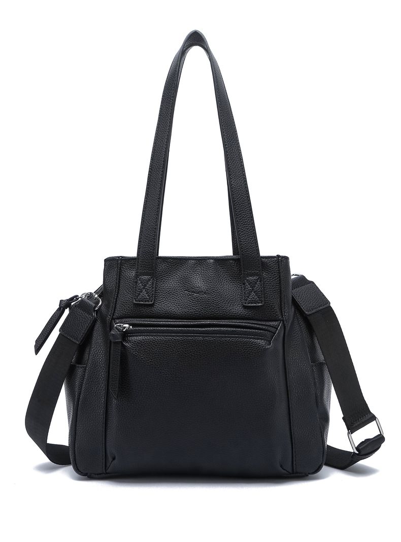 Cartera de Hombro Tipo Bolso Bicolor Geranium Negro