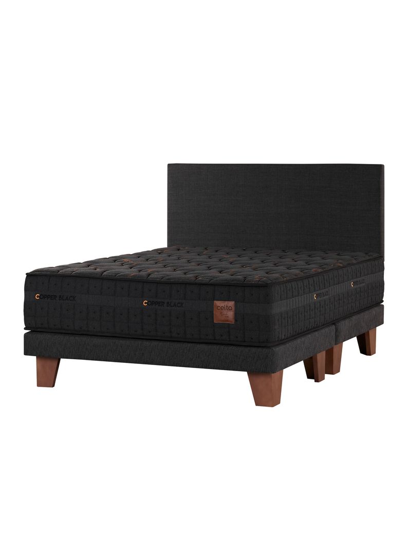 Cama Europea Copper Black Súper King + Respaldo