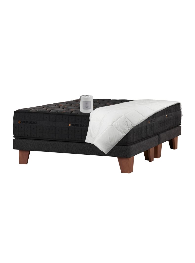 Cama Europea Copper Black King + Textil