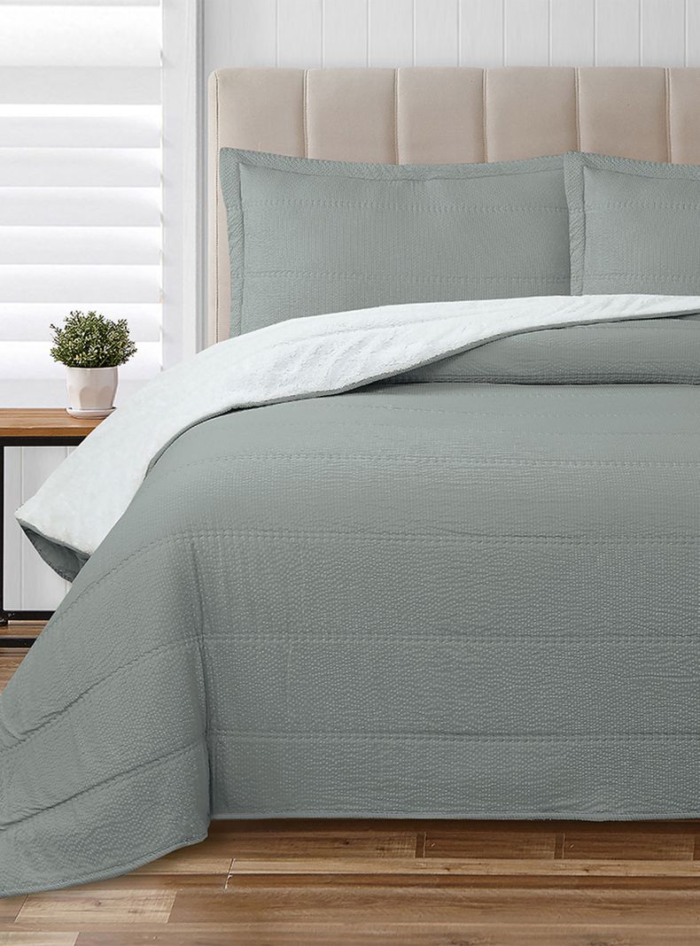 Quilt Sherpa Vl Dobby 1.5 Plazas Gris