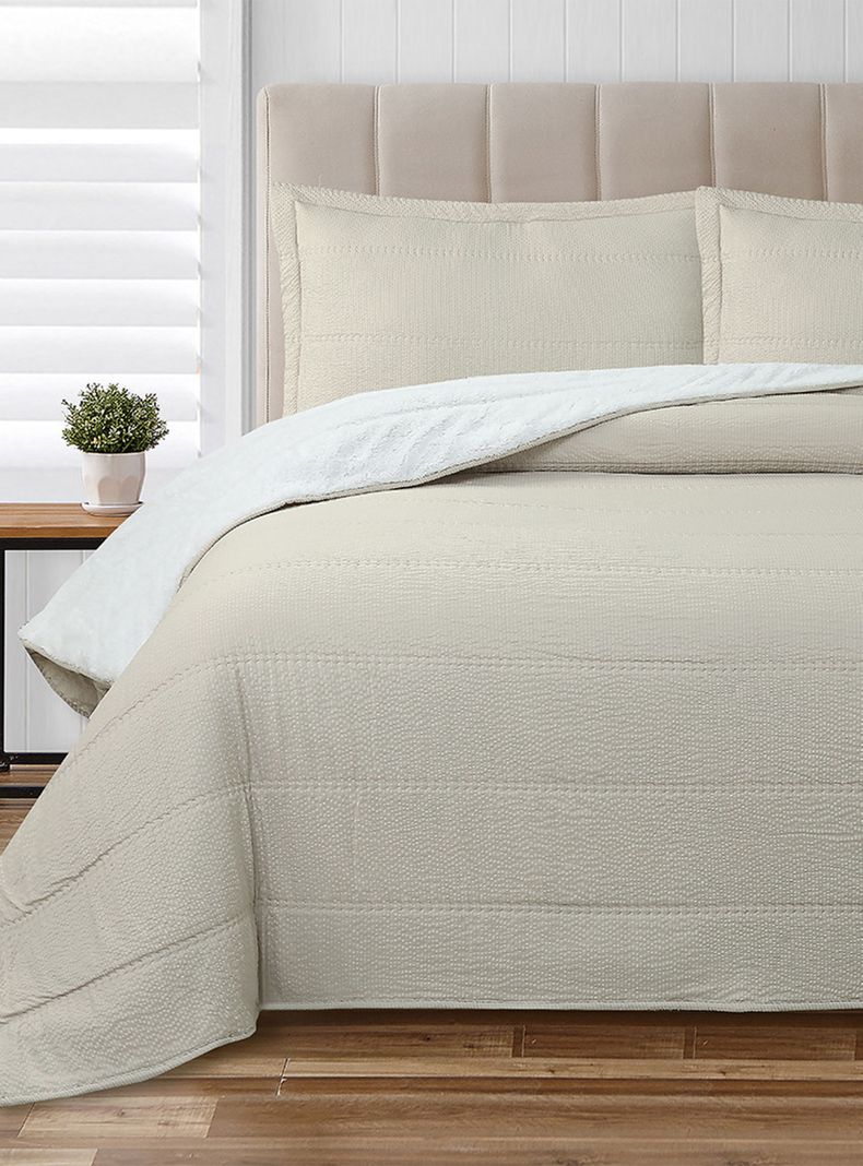 Quilt Sherpa Vl Dobby King Beige