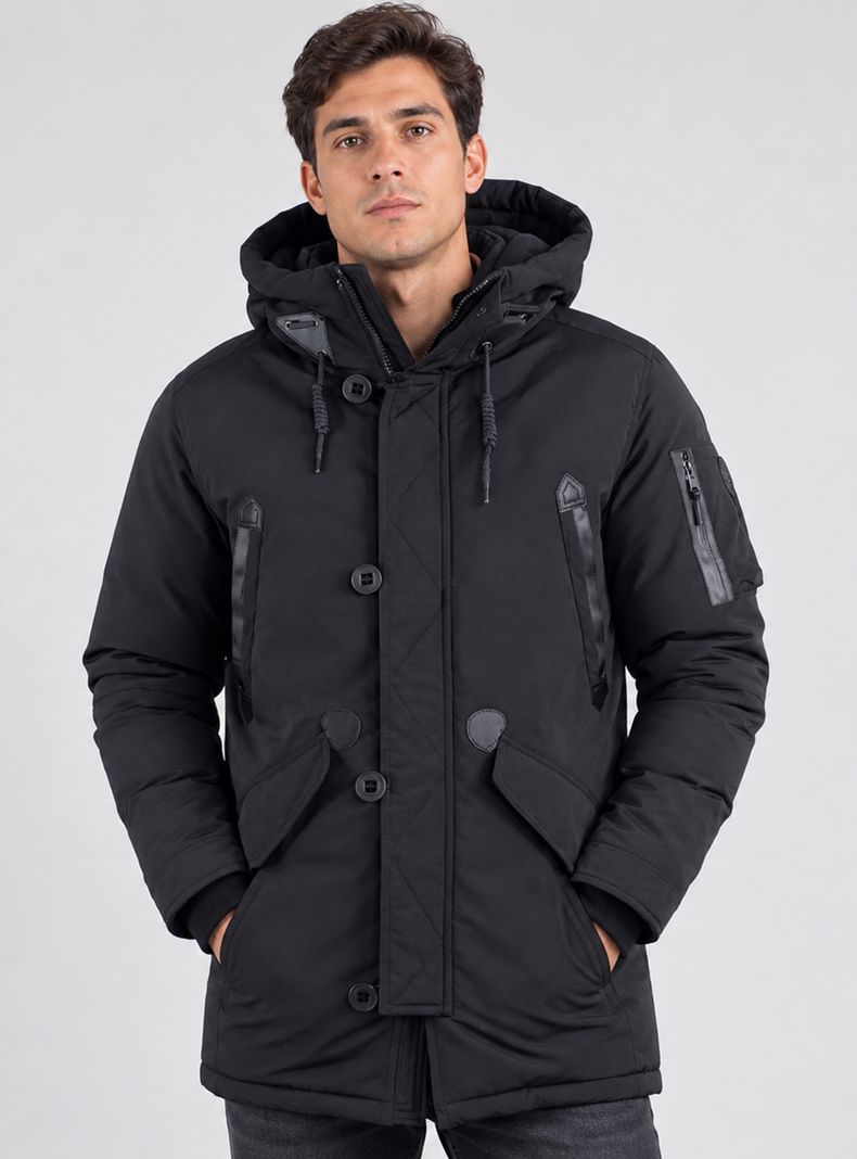 Parka Casual con Bolsillos