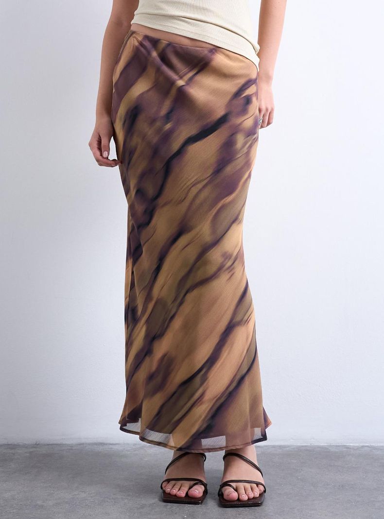Falda Midi Skirt Estampada