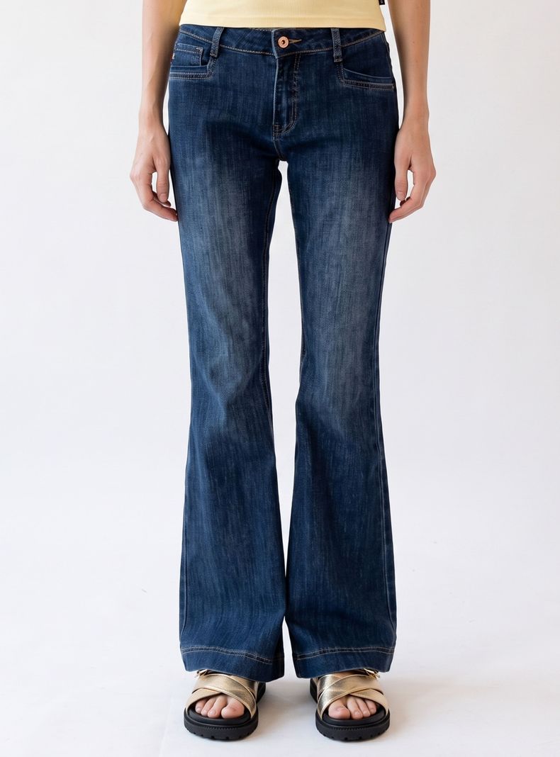 Jeans New Polly Tiro Bajo Dark Basta Ancha