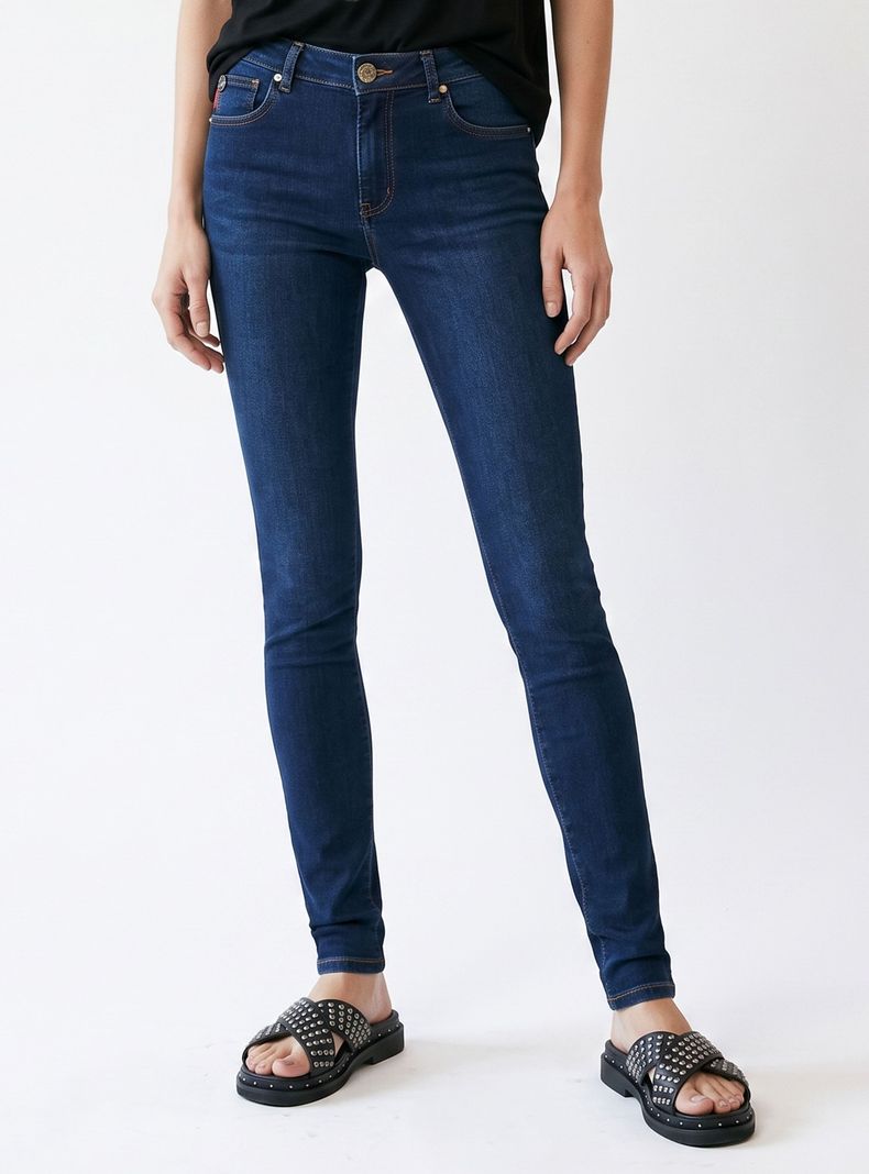 Jeans Dama Kyliebp Tiro Alto Med Blue