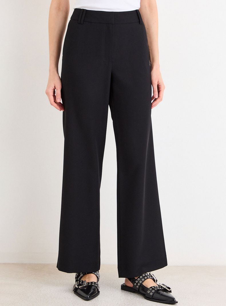 Pantalón Recto Regular Fit de Tiro Alto y Cierre