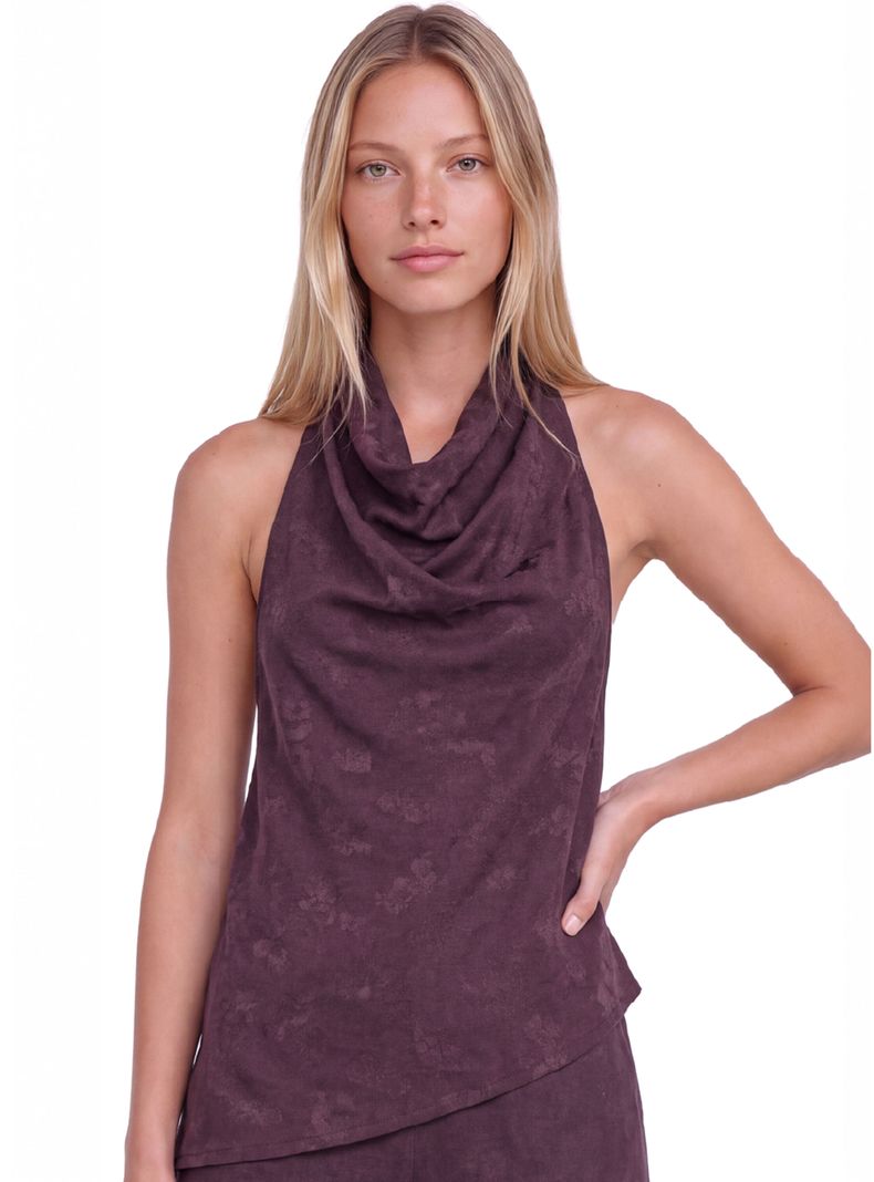 Top Halter Asimétrico Purple
