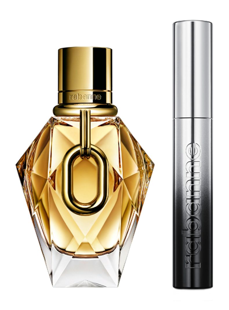 Set de Perfume Million Gold EDP Mujer 50 ml + Máscara de Pestañas Famous Deep Black 8 ml