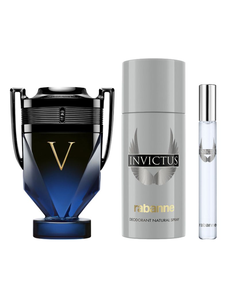 Set de Perfume Invictus Victory Elixir Parfum Intense Hombre 100 ml + Desodorante 150 ml + EDT 10 ml