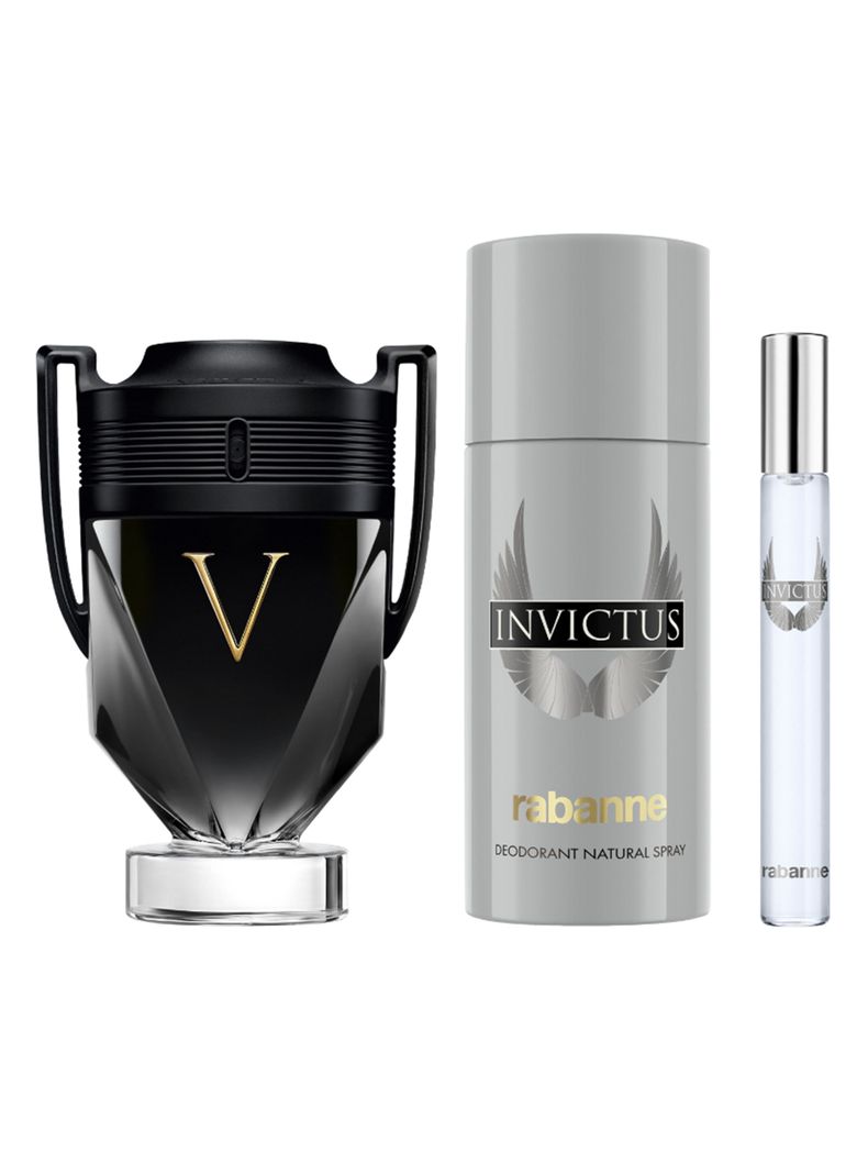 Set de Perfume Invictus Victory EDP Extrême Hombre 100 ml + Desodorante 150 ml + EDT 10 ml