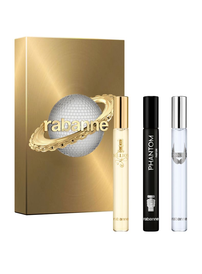Set Perfume Hombre 1 Million EDT 10 ml + Invictus EDT 10 ml + Phantom Parfum 10 ml