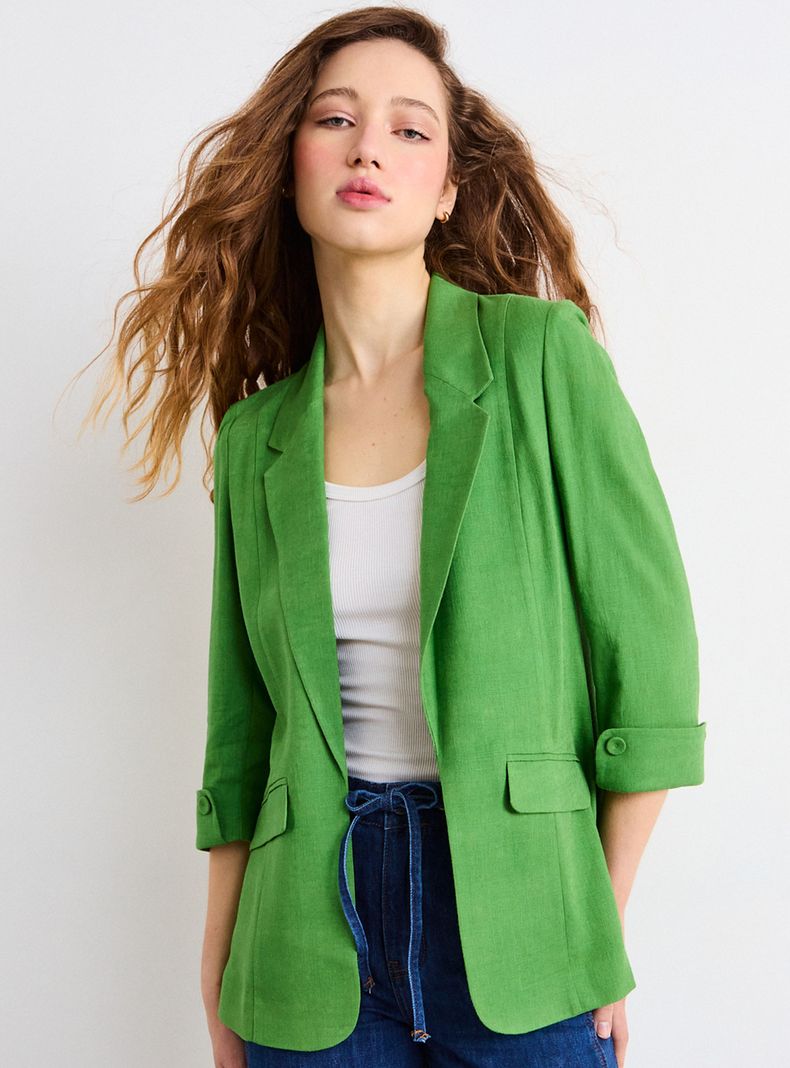 Blazer Liso Sastre de Corte Regular