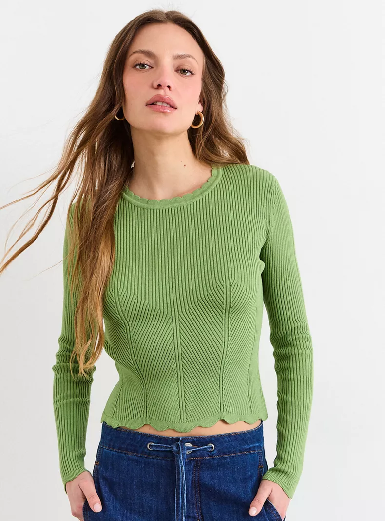 Sweater Liso Borde Regular