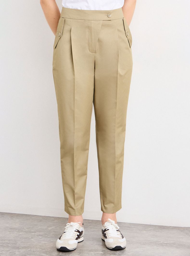 Pantalón Liso Straight Fit con Cierre