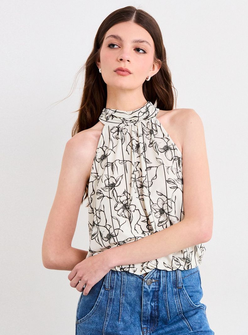 Polera Fantasía Halter Poliéster