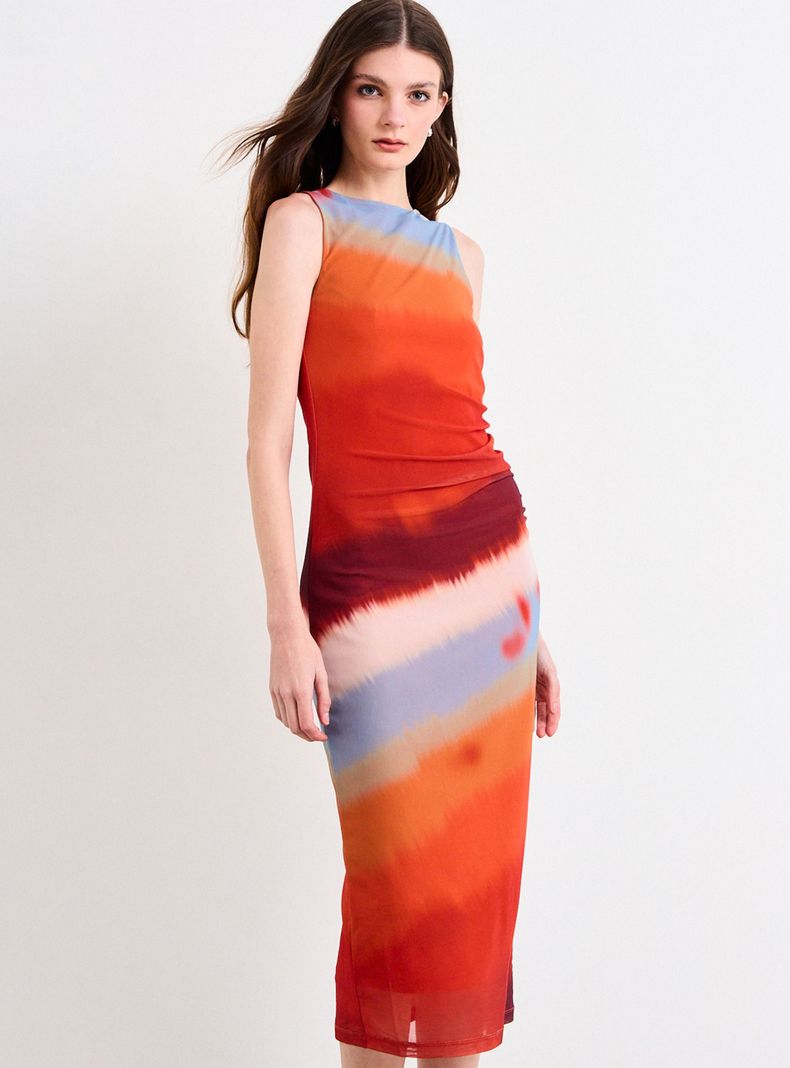 Vestido Fantasía Midi sin Mangas