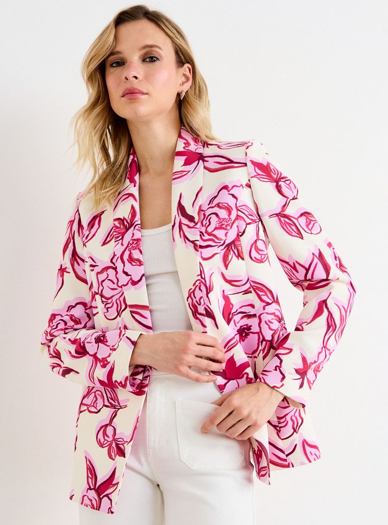 Blazer Liso de Línea Clásica Manga Larga