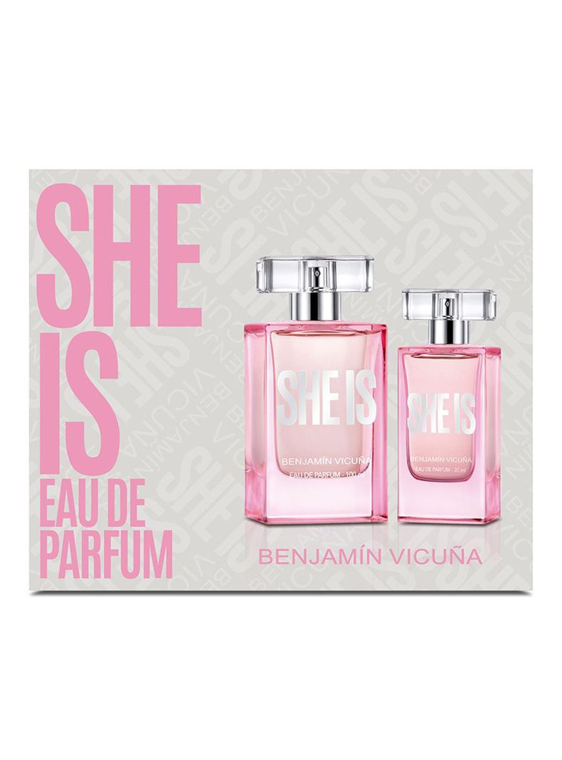 Set Perfume She Is EDP Mujer 100 ml + Miniatura 30 ml