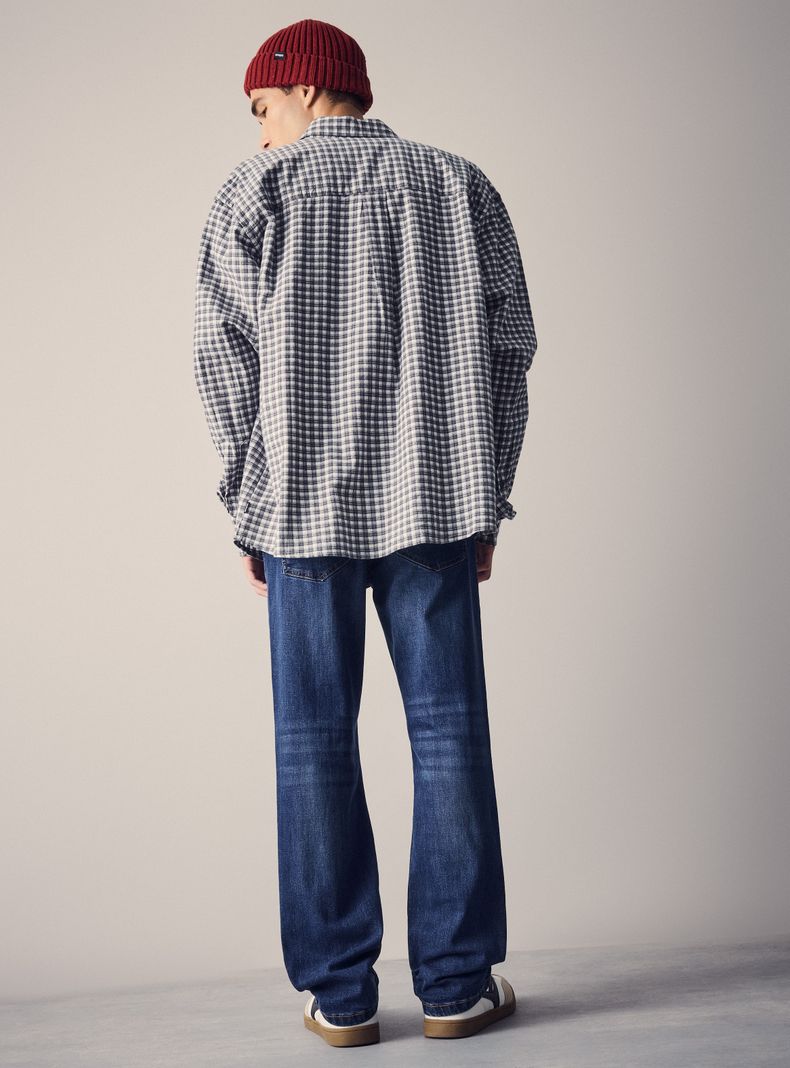 Jeans Tiro Medio Regular Fit Lavado-5