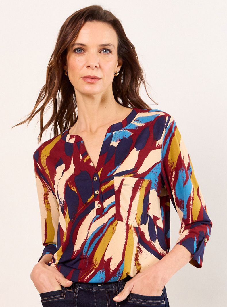 Polera Cuello Mao Estampada