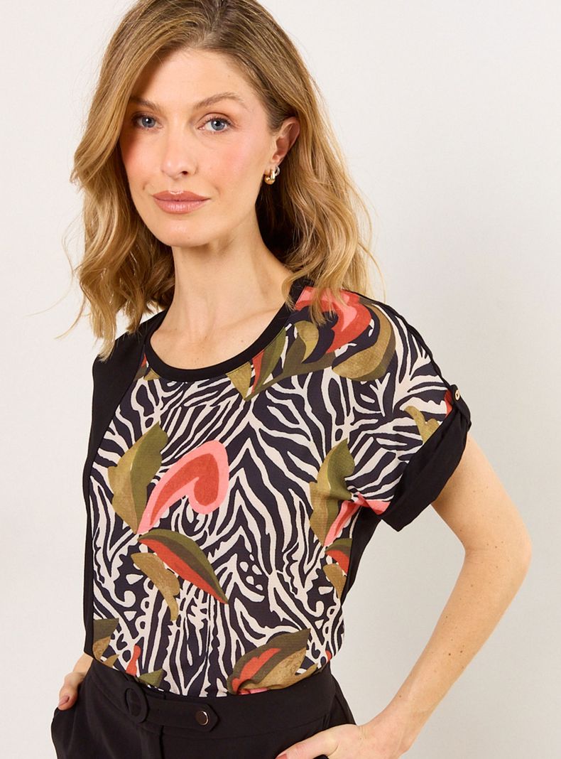 Polera Doble Tela Estampada