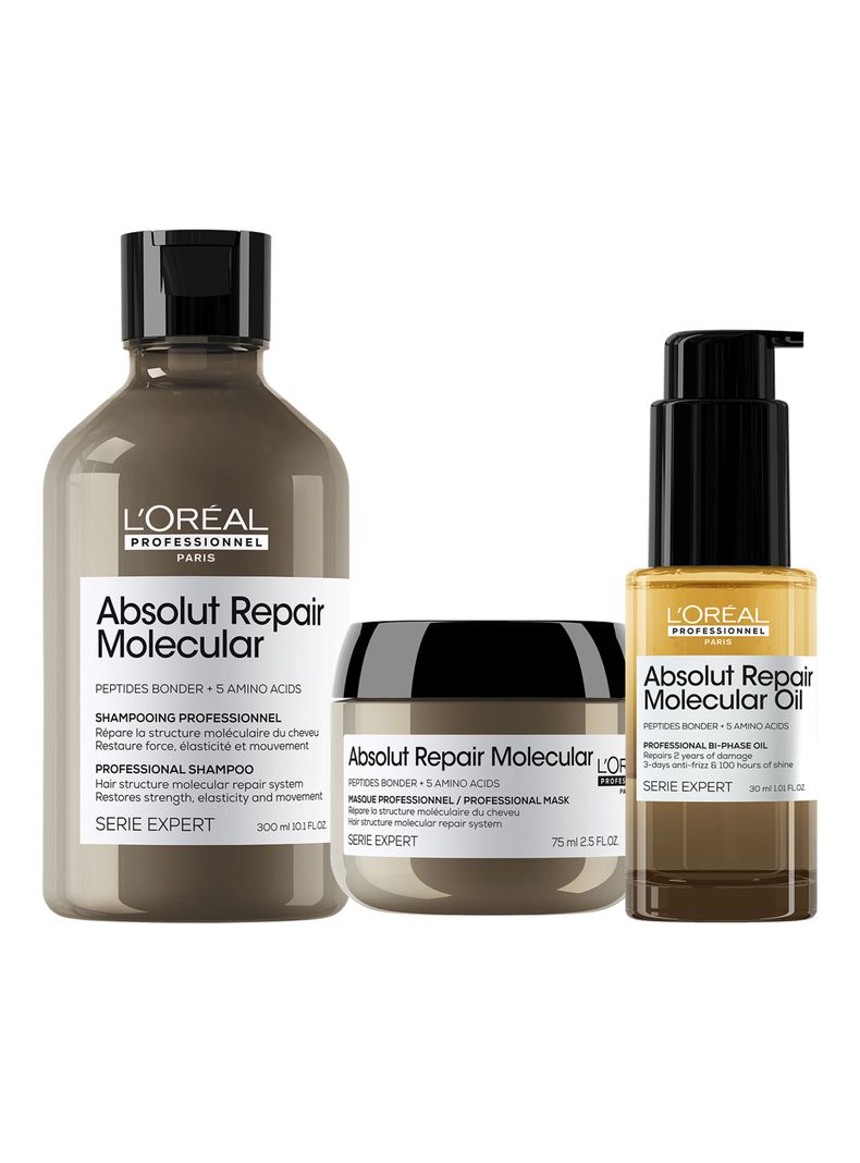 Set Shampoo 300 ml + Mini Msk 75 ml + Aceite Absolut Repair Molecular 30 ml