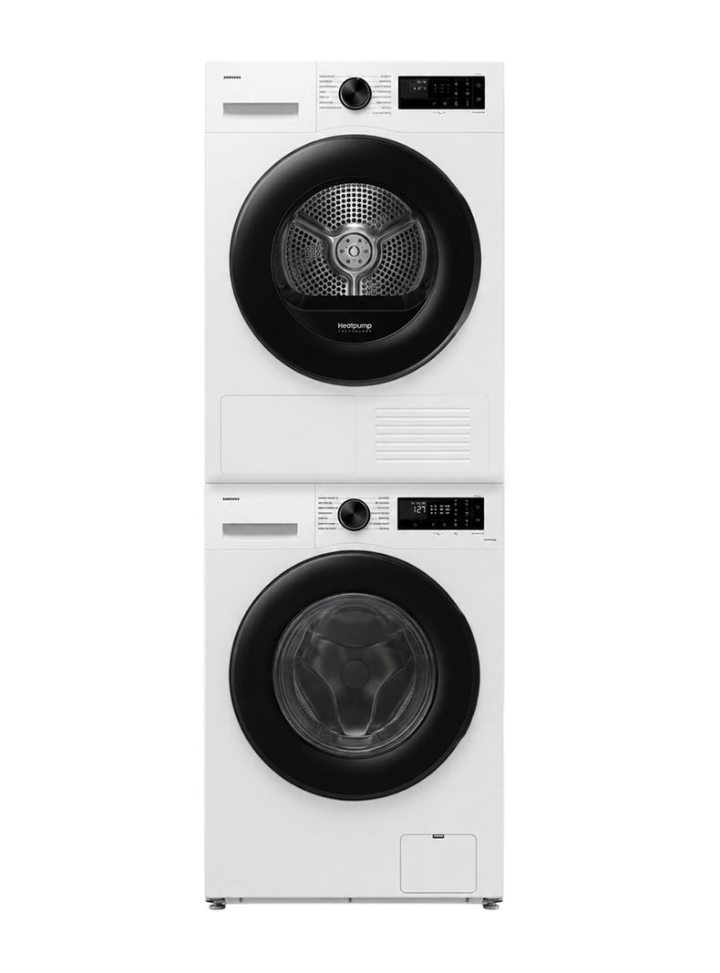 Lavadora Carga Frontal 12 kg + Secadora Bomba de Calor 9 kg con SmartThings + Kit Apilamiento