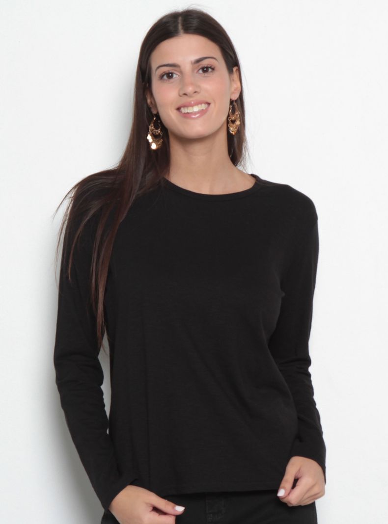 Polera Manga Larga Escote V 1014