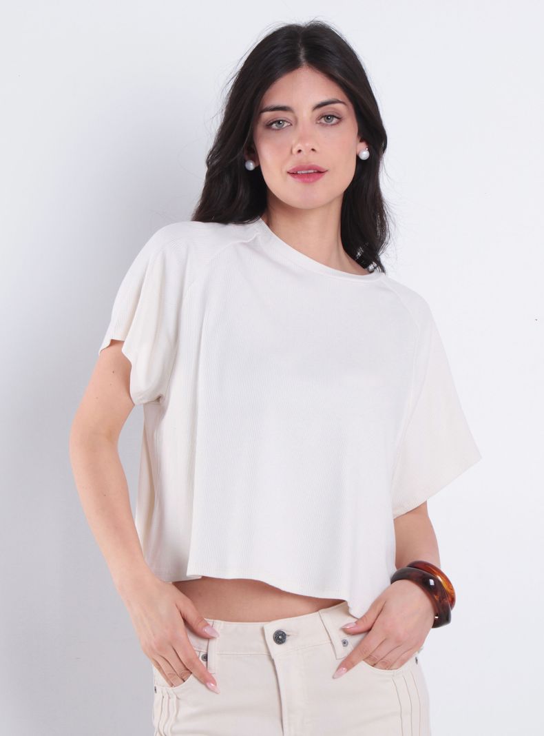 Polera Sólida Escote Redondo