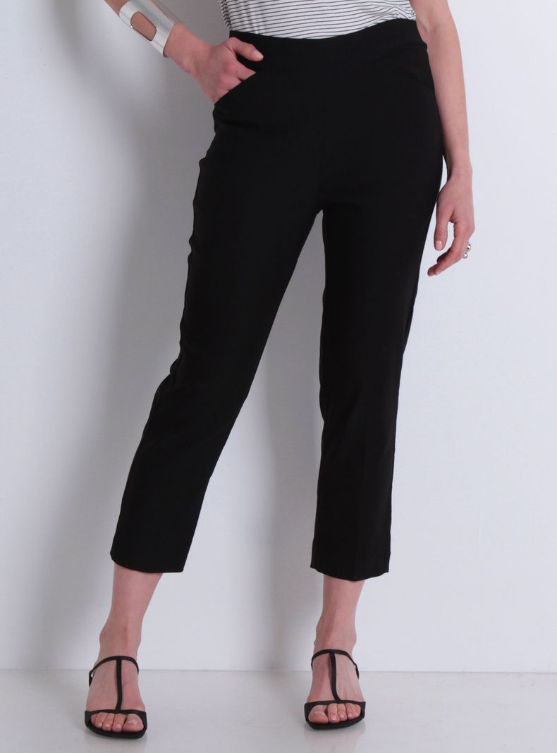 Pantalón Crop Tiro Alto Pretina Media Elasticada 1582