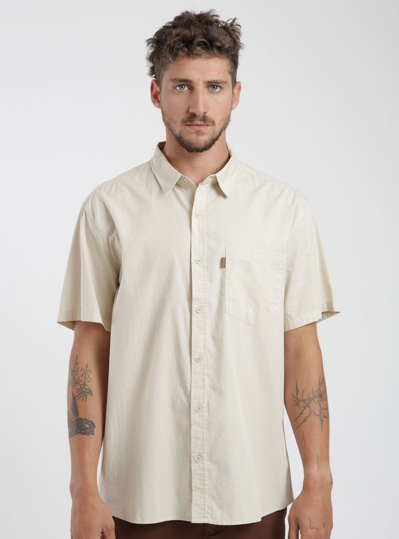 Camisa Manga Corta Algodón Sand