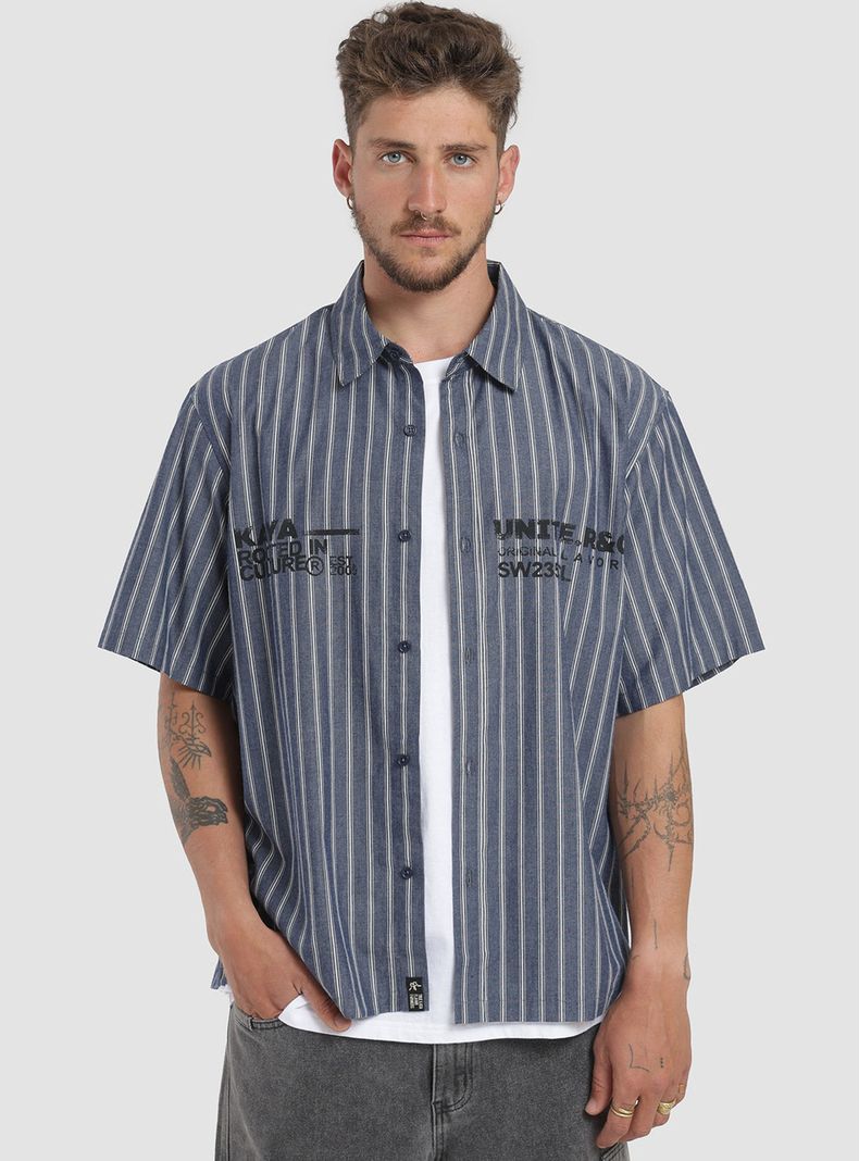Camisa Líneas Manga Corta