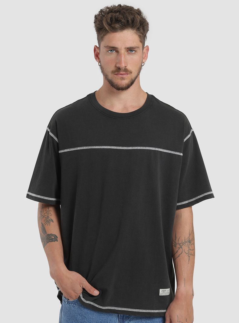 Polera Costura Contraste Cuello Redondo
