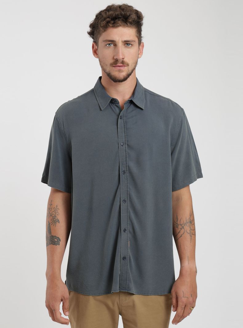 Camisa Manga Corta Viscosa Botones
