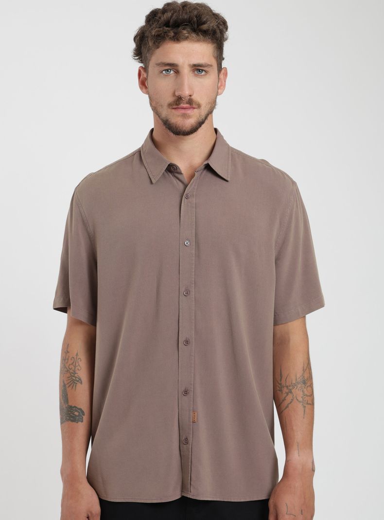 Camisa Manga Corta Viscosa Botón