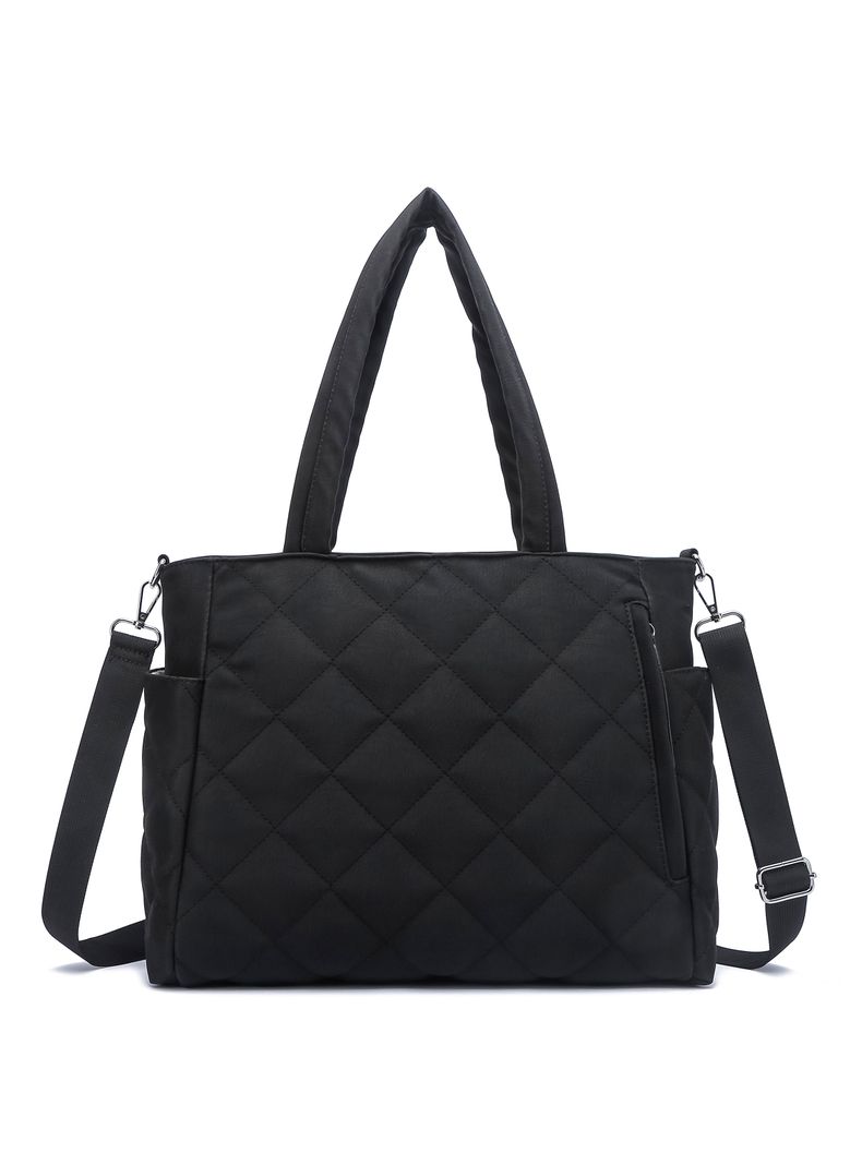 Cartera de Hombro Tipo Bolso Acolchado Fucsia Negro