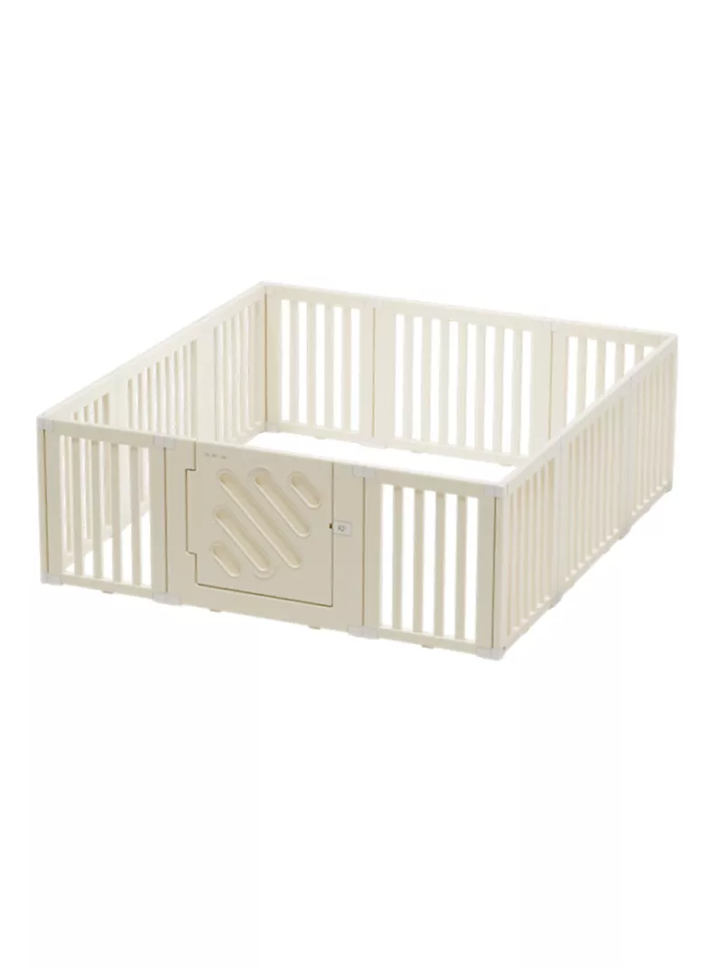 Corral de Juegos Modular con Puerta de Seguridad Blanco
