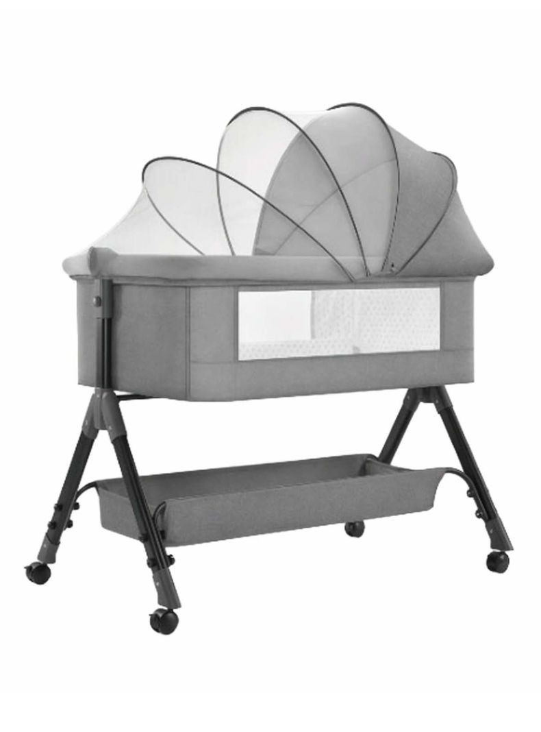Cuna Colecho Compacta Y Plegable Con Mecedora Mosquitero Gris... a $57.990