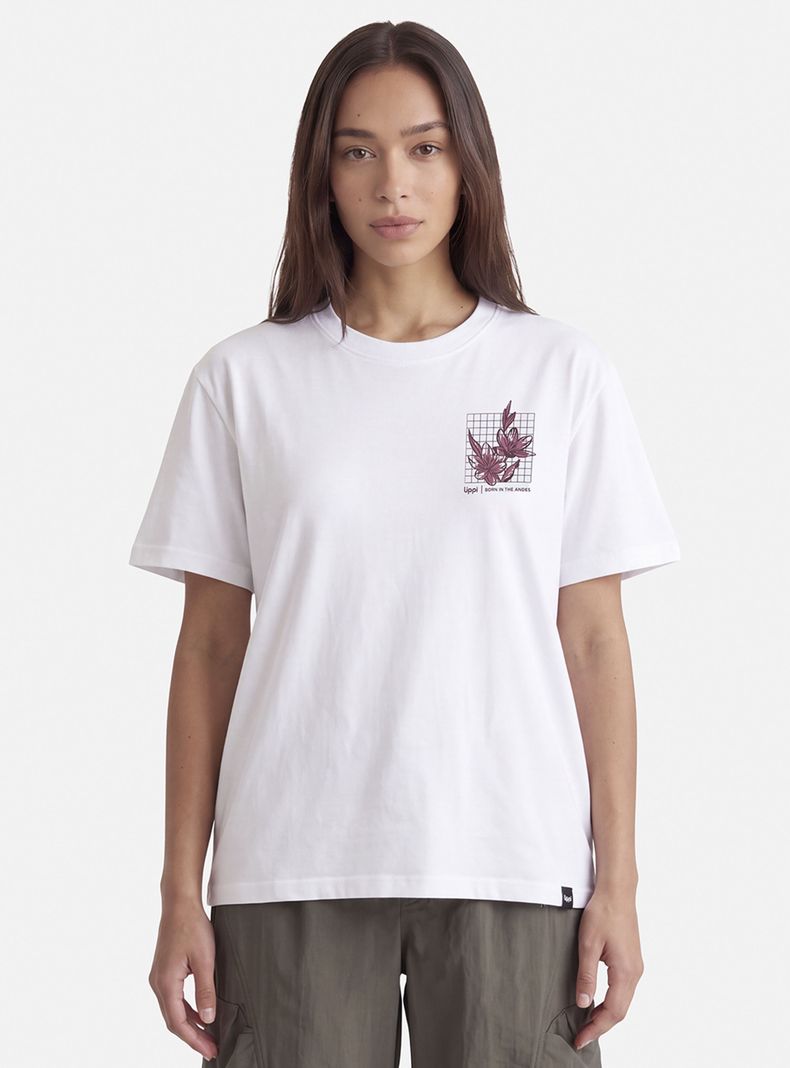 Polera Ulmo Front Print Blanco Xs