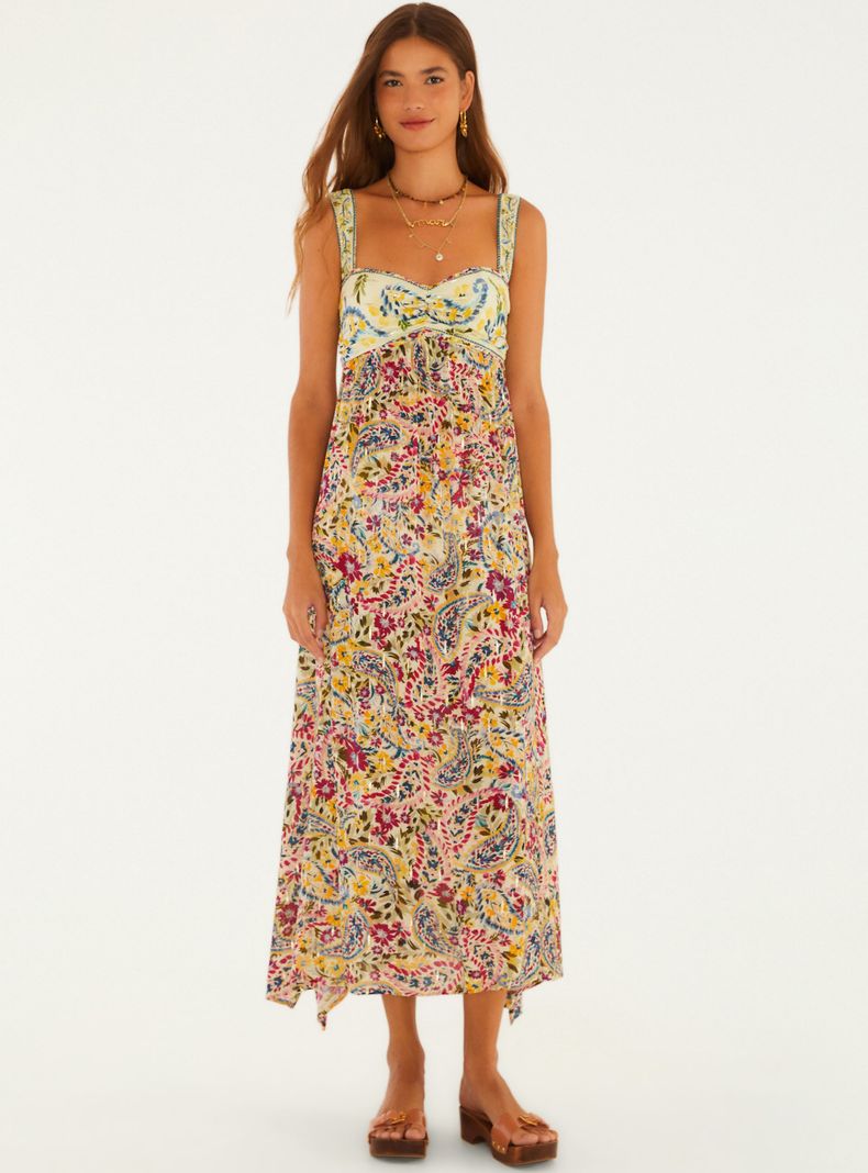 Vestido Midi Estampado Brisa de Flor