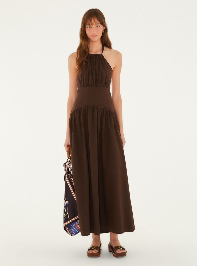 Vestido Halter Midi Detalle Amarras